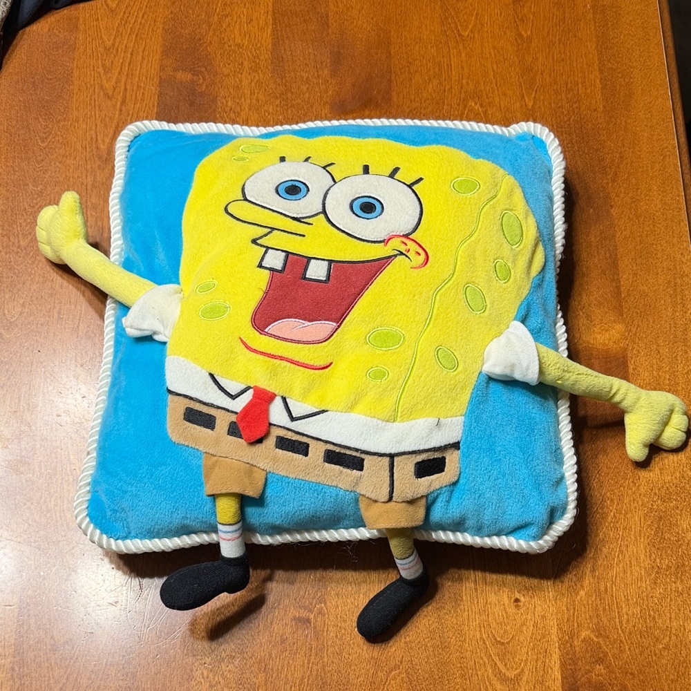 SpongeBob SquarePants Yellow and Blue Pillow